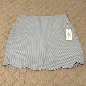 Vineyard Vines Seersucker Scallop Skort, Blue & White, Size 4